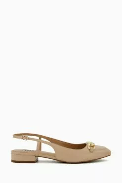 Dune London Pink Hippity Snaffle Trim Slingback Shoes