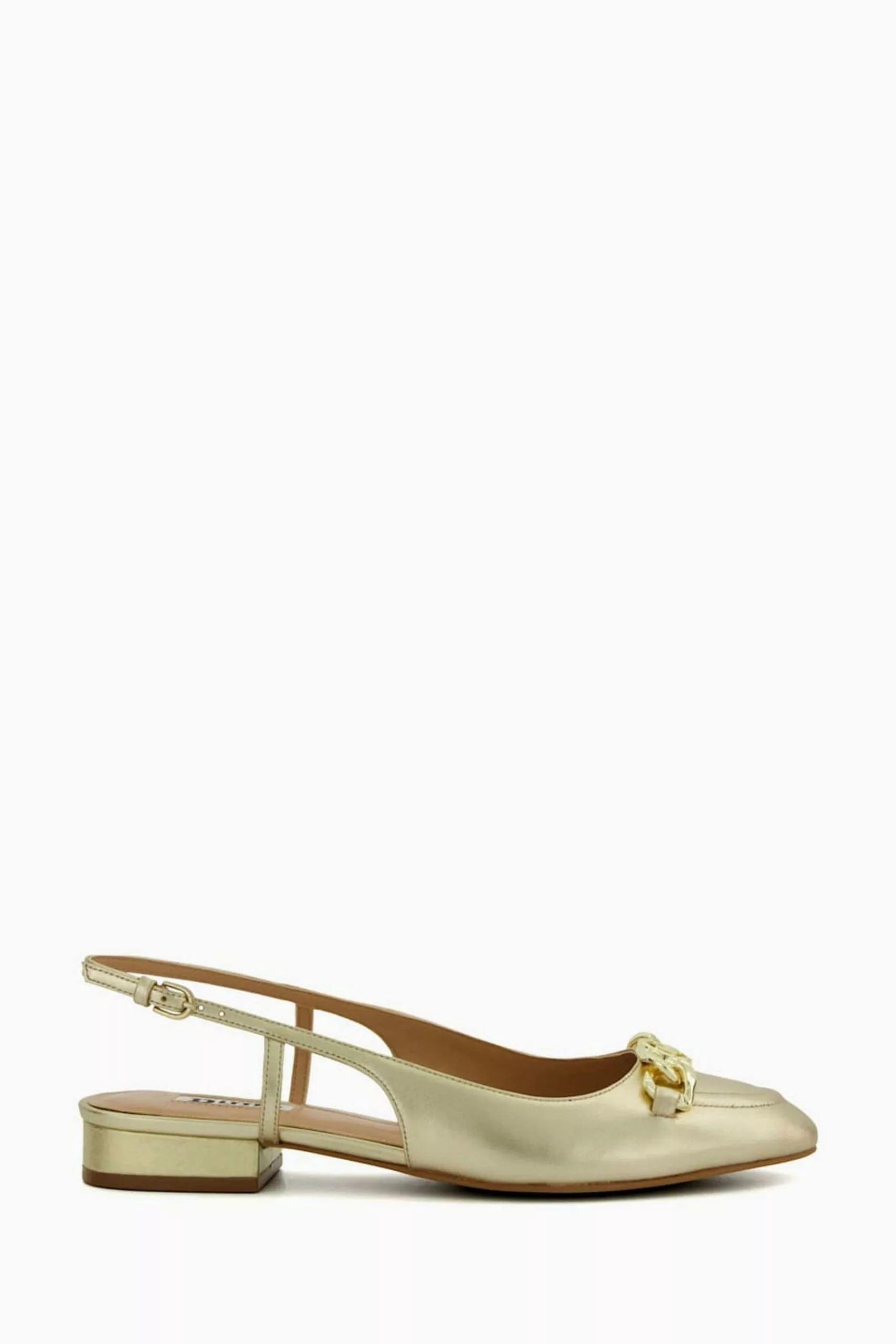 Dune London Gold Hippity Snaffle Trim Slingback Shoes 3 Dune London Gold Hippity Snaffle Trim Slingback Shoes