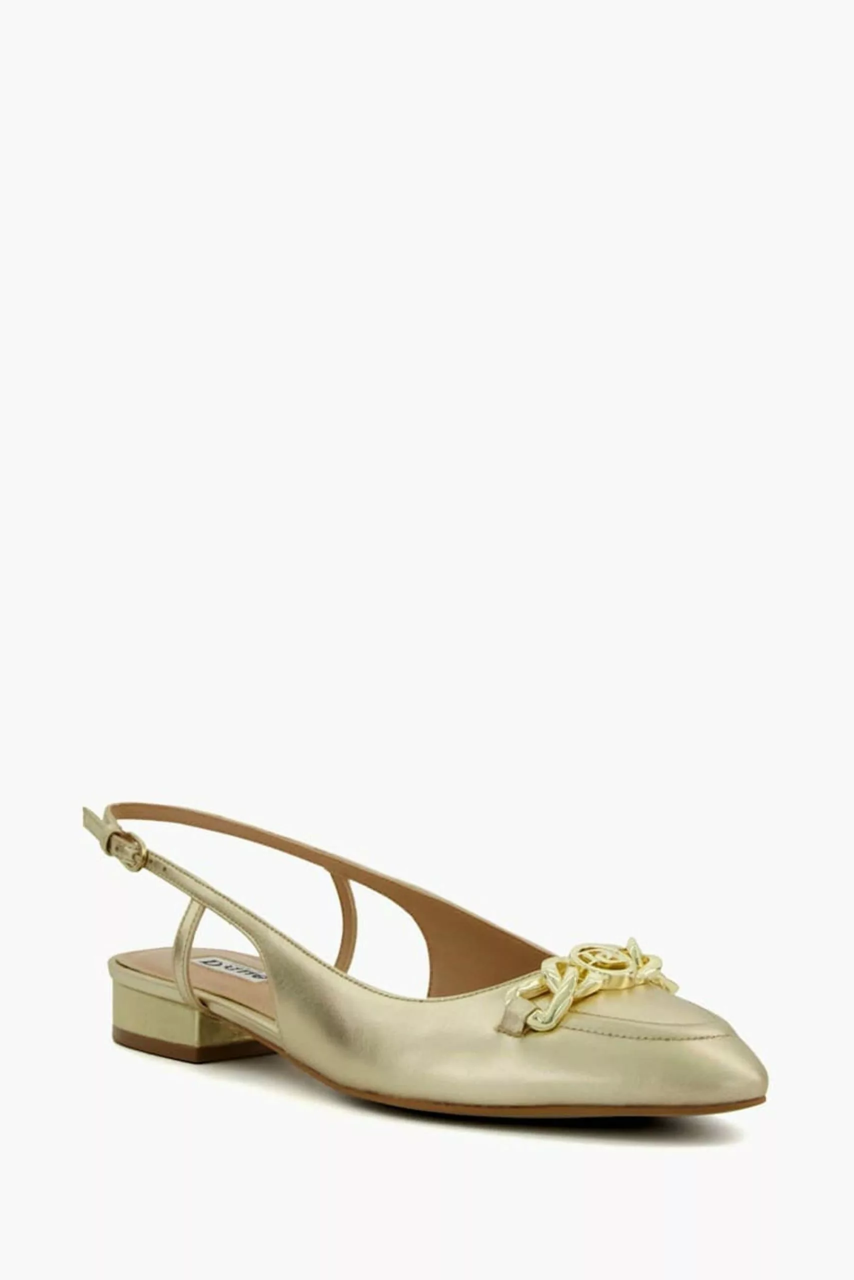 Dune London Gold Hippity Snaffle Trim Slingback Shoes 4 Dune London Gold Hippity Snaffle Trim Slingback Shoes - Image 2