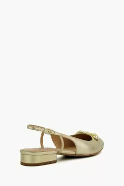 Dune London Gold Hippity Snaffle Trim Slingback Shoes 8 Dune London Gold Hippity Snaffle Trim Slingback Shoes -Style Sole Zone N42484s3