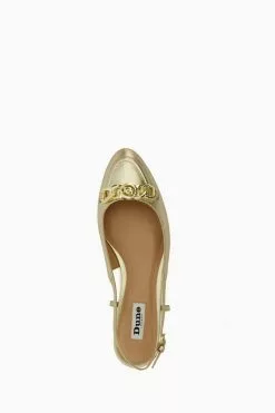 Dune London Gold Hippity Snaffle Trim Slingback Shoes 9 Dune London Gold Hippity Snaffle Trim Slingback Shoes -Style Sole Zone N42484s4