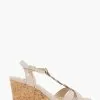 Dune London Red Koala Plait T-Bar Strap Cork Wedges -Style Sole Zone N42500s