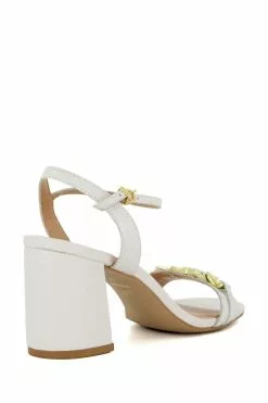 Dune London Manual Chain Trim Block Heel Sandals -Style Sole Zone T31128s4