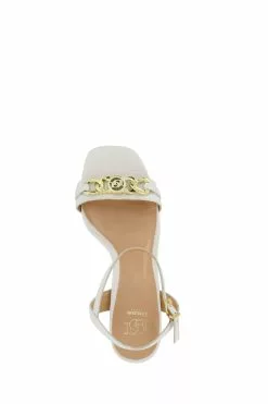 Dune London Manual Chain Trim Block Heel Sandals -Style Sole Zone T31128s5
