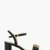 Dune London Wide Fit Jessie Branded Buckle Heeled Black Sandals 1 Dune London Wide Fit Jessie Branded Buckle Heeled Black Sandals -Style Sole Zone T31515s