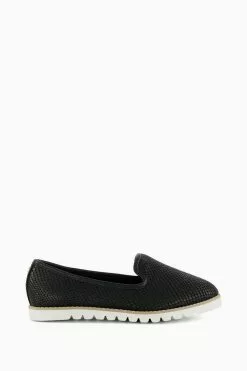 Dune London Galleoni Printed Sport Black Loafers