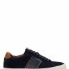 Dune London Blue Tods Melton Suede Cupsole Trainers -Style Sole Zone T4T967s