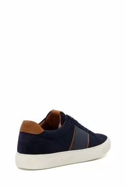 Dune London Blue Tods Melton Suede Cupsole Trainers -Style Sole Zone T4T967s3