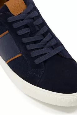 Dune London Blue Tods Melton Suede Cupsole Trainers -Style Sole Zone T4T967s5