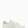 Dune London White Elderflowers Star Stripe Trainers -Style Sole Zone T52161s