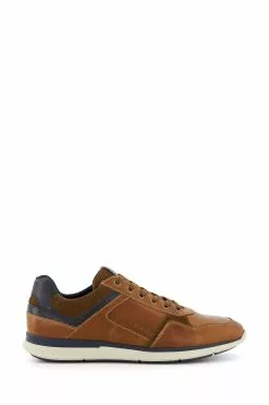 Dune London Wide Fit Trended Lace-Up Brown Trainers
