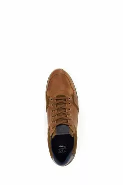 Dune London Wide Fit Trended Lace-Up Brown Trainers -Style Sole Zone T52162s4