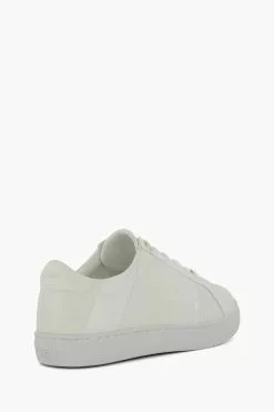 Dune London Wide Fit Everleigh Mix Material Stripe White Trainers -Style Sole Zone T59370s3