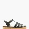 Dune London Lenson Fisherman Flatform Black Sandals