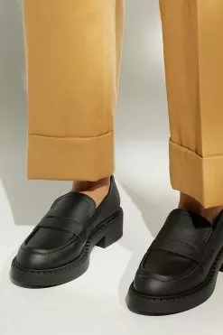 Dune London Gradual Platform Penny Black Loafers -Style Sole Zone T59376s5