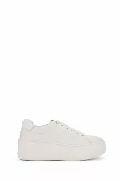 Dune London Estrid Platform White Trainers