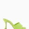 Dune London Green Magazine Flare Heel Mules -Style Sole Zone T59380s