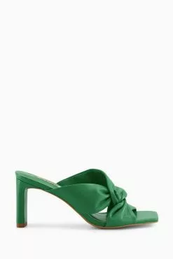 Dune London Green Magnet Twist Knot Mules