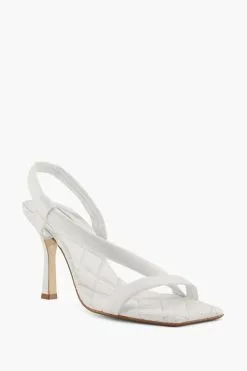 Dune London Marbled Square Toe Heeled Slingback Sandals -Style Sole Zone T80167s2