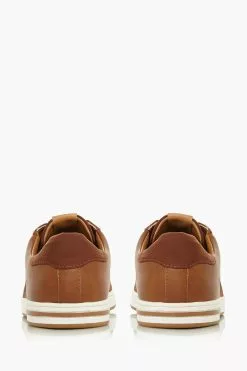 Dune London Brown Trues Stripe Panel Trainers -Style Sole Zone T80182s3