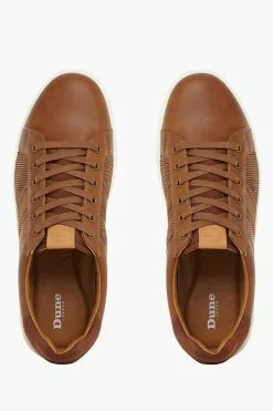 Dune London Brown Trues Stripe Panel Trainers -Style Sole Zone T80182s4
