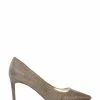 Dune London Metallic Gold Abbigail Pointed Toe Mid Heel Court Shoes -Style Sole Zone T80233s
