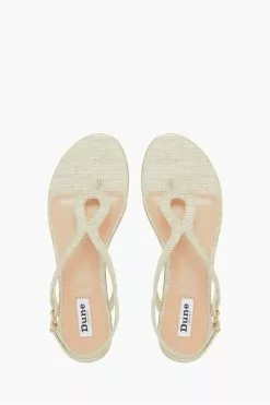 Dune London Womens Natural Longley Woven Strap Flat Sandals -Style Sole Zone T87523s4