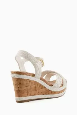 Dune London Wf Kelisa Braided Upper White Sandals -Style Sole Zone T87911s3