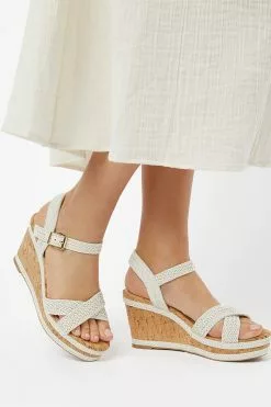 Dune London Wf Kelisa Braided Upper White Sandals -Style Sole Zone T87911s5