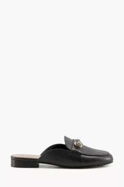 Dune London Black Glowin Backless Snaffle Trim Shoes