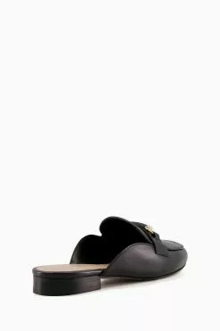 Dune London Black Glowin Backless Snaffle Trim Shoes -Style Sole Zone T87918s3