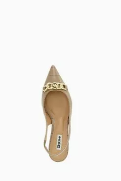 Dune London Natural Current Chain Front Slingback Court Shoes -Style Sole Zone U11367s4