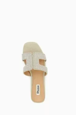 Dune London Silver Loupe Smart Slider Sandals -Style Sole Zone U11370s4