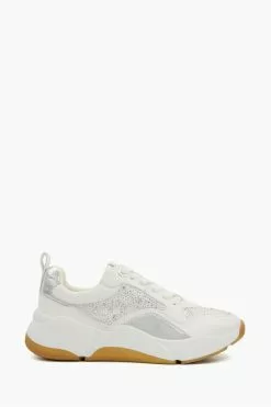 Dune London Eagerlys Embellished Chunky White Trainers