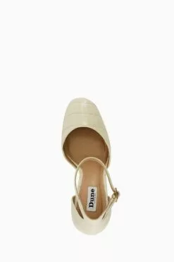 Dune London Cream Contest Platform Open Court Shoes -Style Sole Zone U11374s4