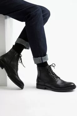 Dune London Dune Masked Eyelet Brogue Boots -Style Sole Zone U14478s5