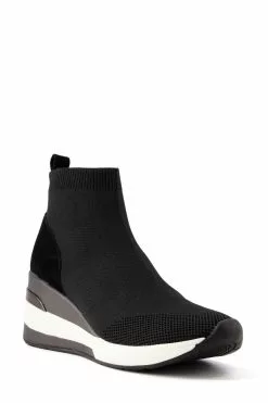 Dune London Black Wf Engel Sock Boot Wedge Trainers -Style Sole Zone U14798s3