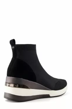 Dune London Black Wf Engel Sock Boot Wedge Trainers -Style Sole Zone U14798s4