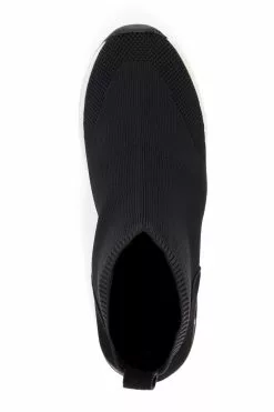 Dune London Black Wf Engel Sock Boot Wedge Trainers -Style Sole Zone U14798s5