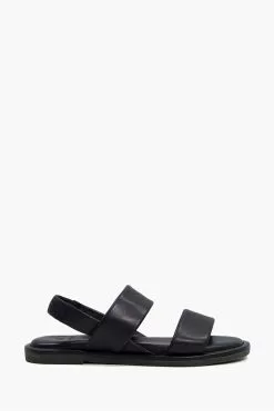 Dune London Black Laude Cushion Comfort Flat Sandals