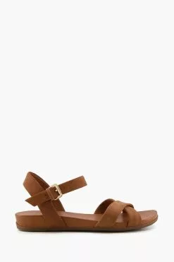 Dune London Landie Cross Strap Comfort Sandals