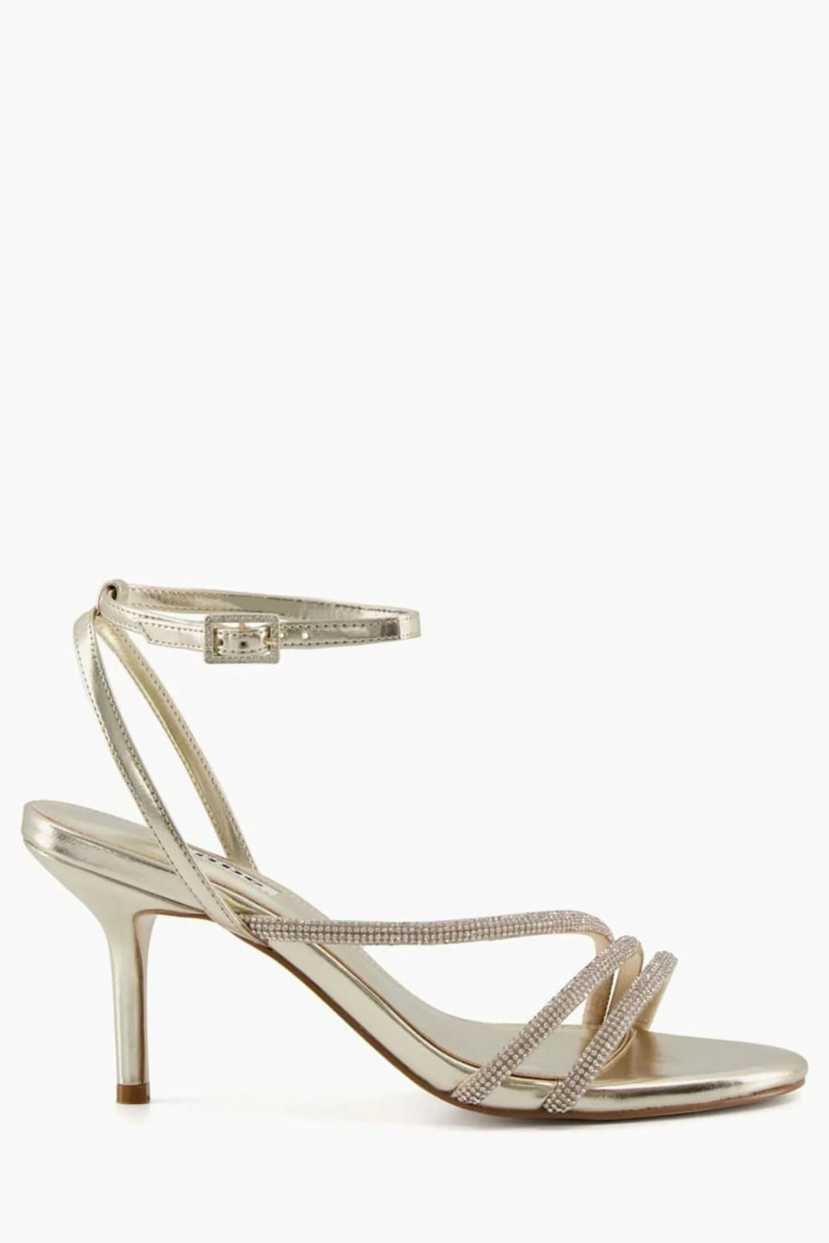 Dune London Gold Maximum Tubular Mid Heel Sandals 3 Dune London Gold Maximum Tubular Mid Heel Sandals