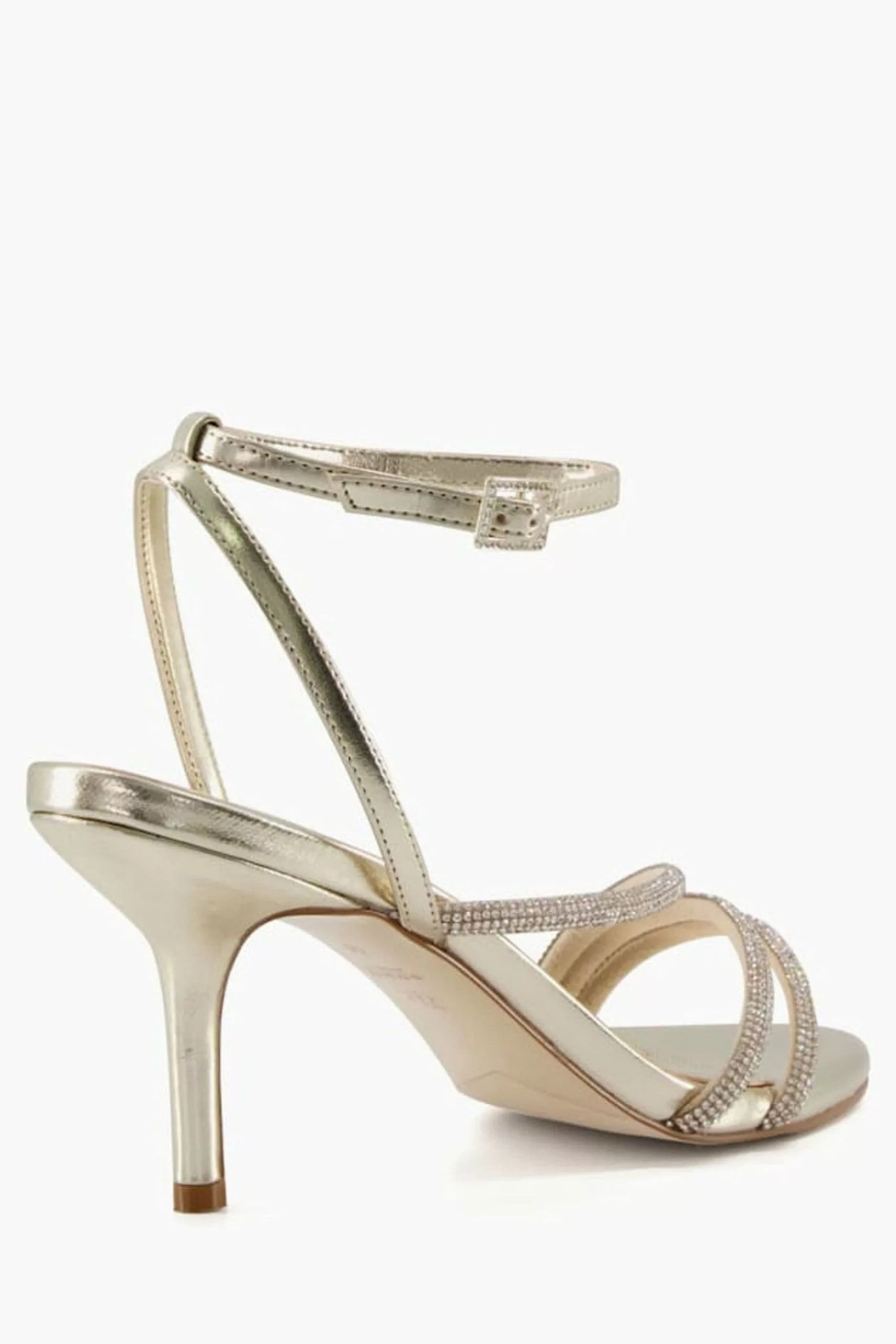 Dune London Gold Maximum Tubular Mid Heel Sandals 5 Dune London Gold Maximum Tubular Mid Heel Sandals - Image 3
