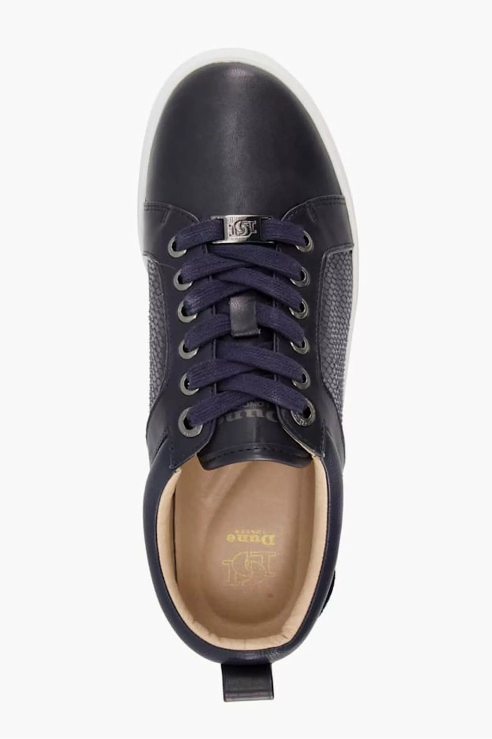 Dune London Estee Blue Wide Fit Mix Material Trainers 6 Dune London Estee Blue Wide Fit Mix Material Trainers - Image 4