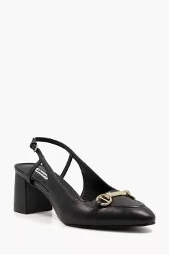 Dune London Wide Fit Black Cassie Snaffle Open Court Sandals -Style Sole Zone U42760s3