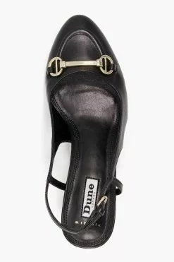 Dune London Wide Fit Black Cassie Snaffle Open Court Sandals -Style Sole Zone U42760s5