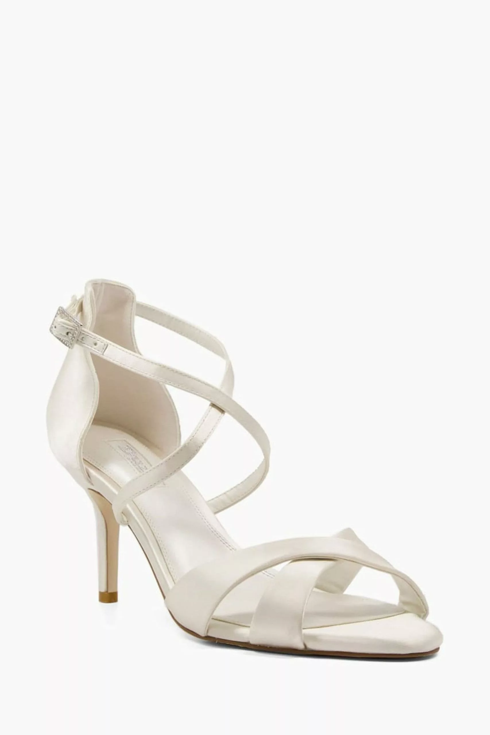Dune London White Maribel Satin Cross Strap Heels 4 Dune London White Maribel Satin Cross Strap Heels - Image 2