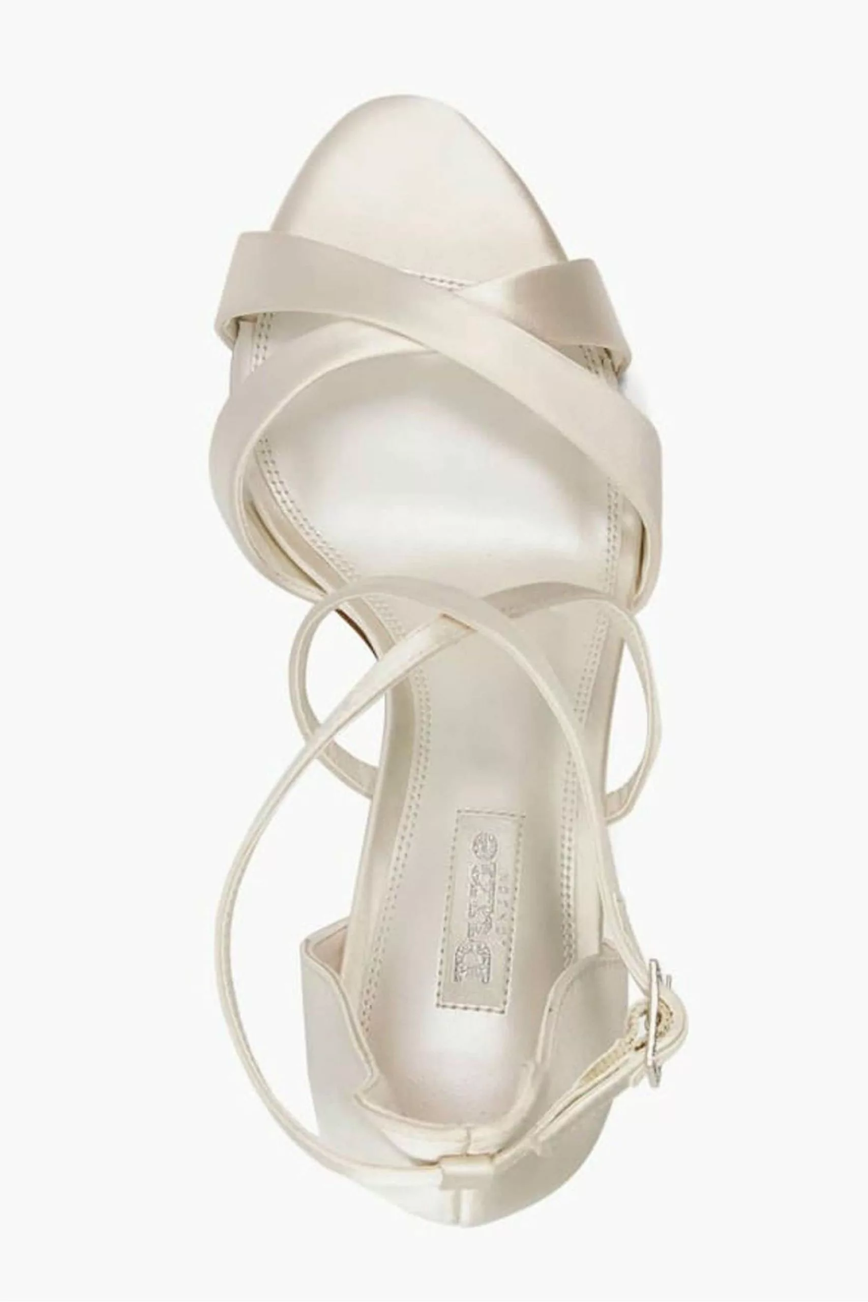Dune London White Maribel Satin Cross Strap Heels 6 Dune London White Maribel Satin Cross Strap Heels - Image 4