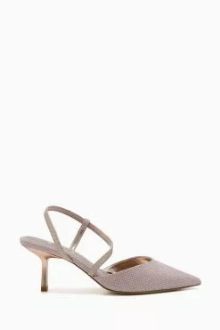 Dune London Rose Gold Colombia Wide Fit Cross Strap Courts