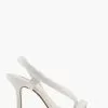 Dune London White Marbled Square Toe Heeled Slingback Sandals